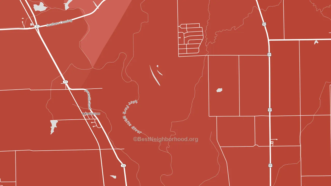 Waynesville, IN block-group political-lean map