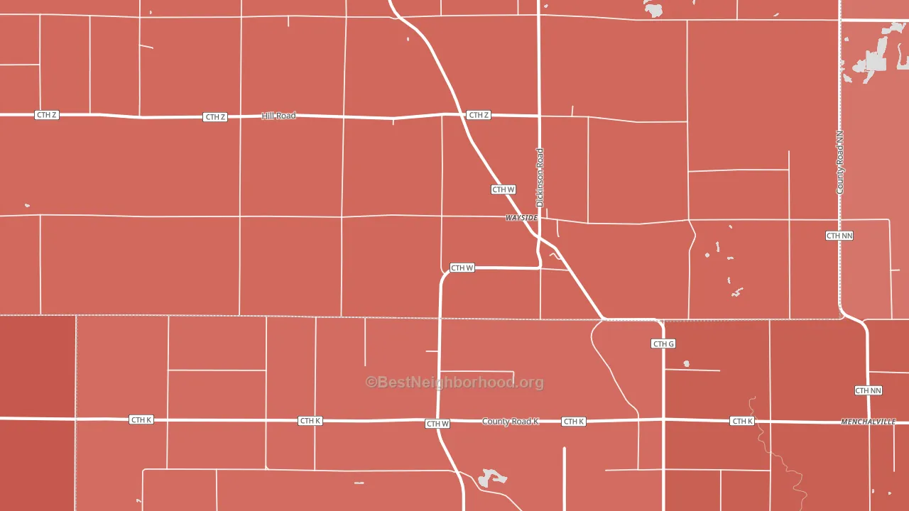 Wayside, WI block-group political-lean map
