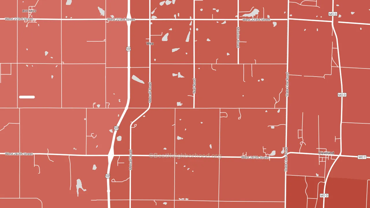 Wea, KS block-group political-lean map