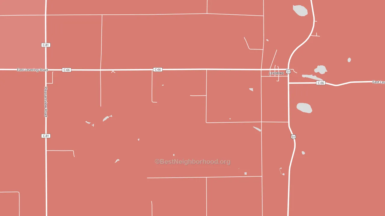 Weadock, MI block-group political-lean map