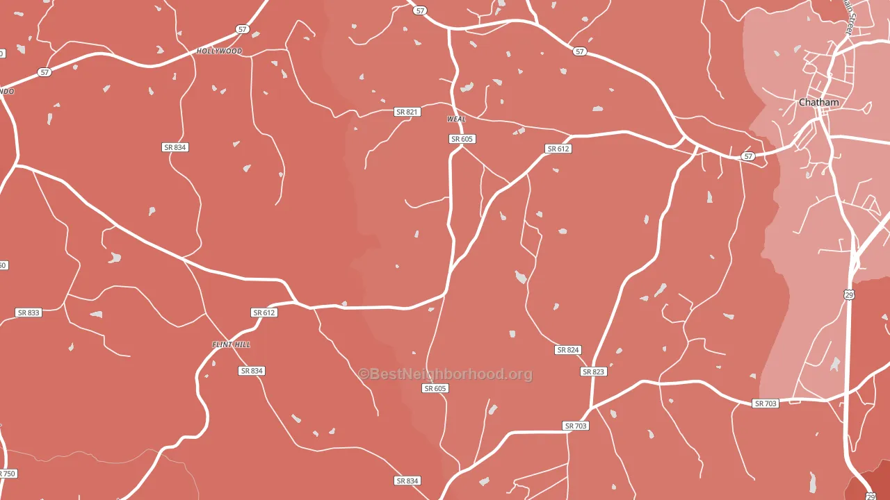 Weal, VA block-group political-lean map