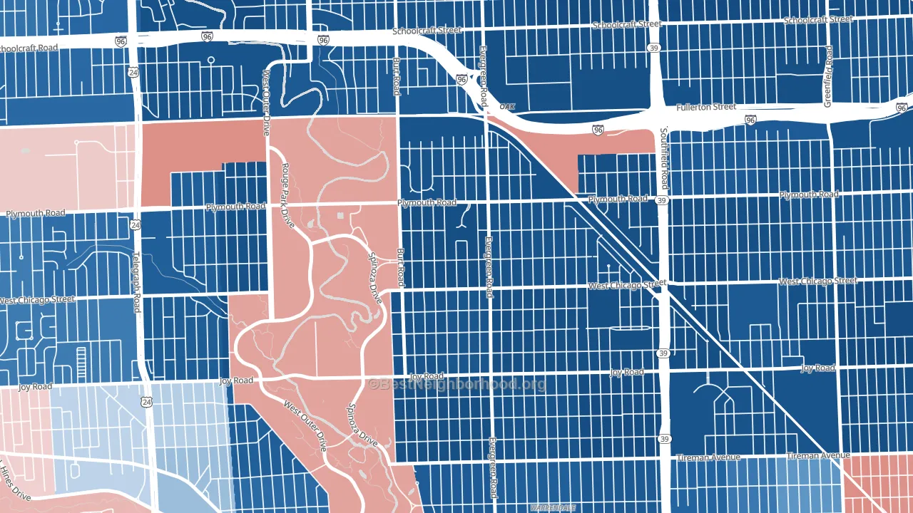 Weatherby, Detroit, MI block-group political-lean map