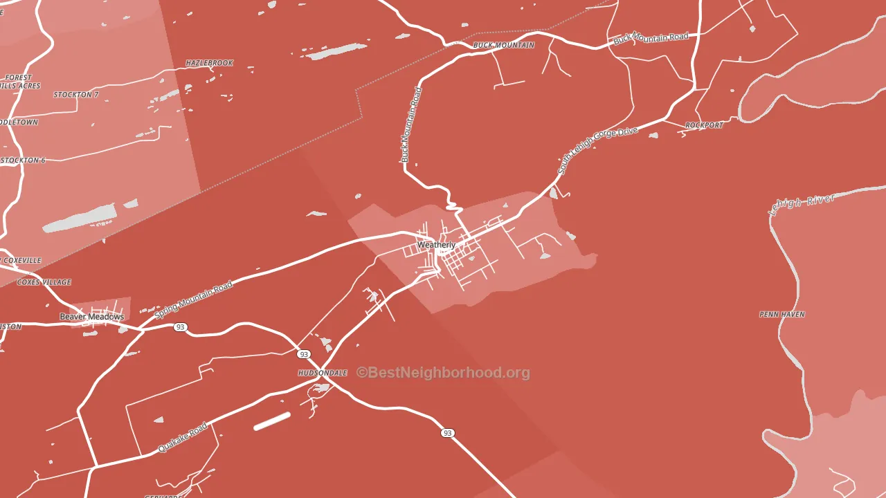 Weatherly, PA block-group political-lean map