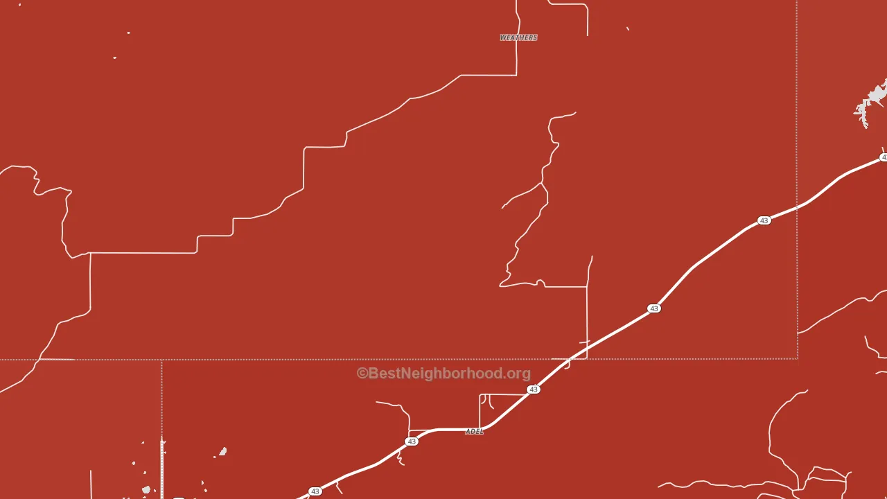 Weathers, OK block-group political-lean map