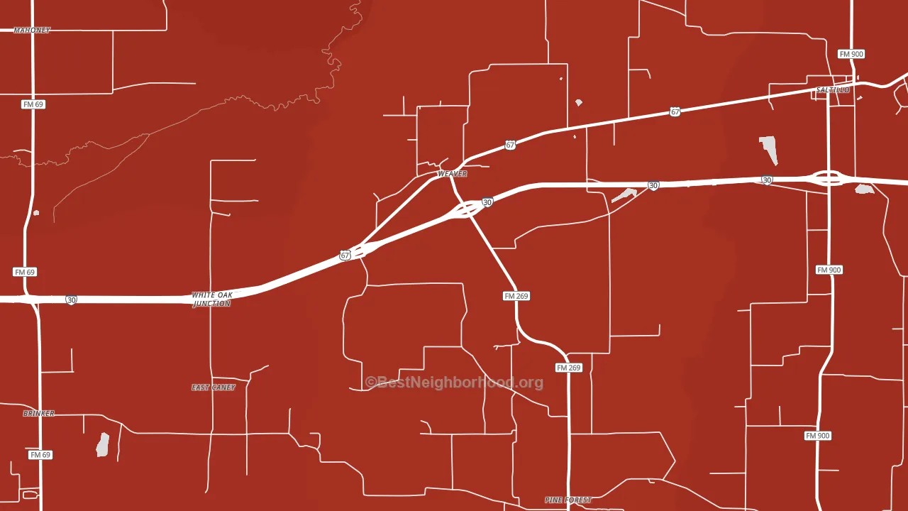 Weaver, TX block-group political-lean map