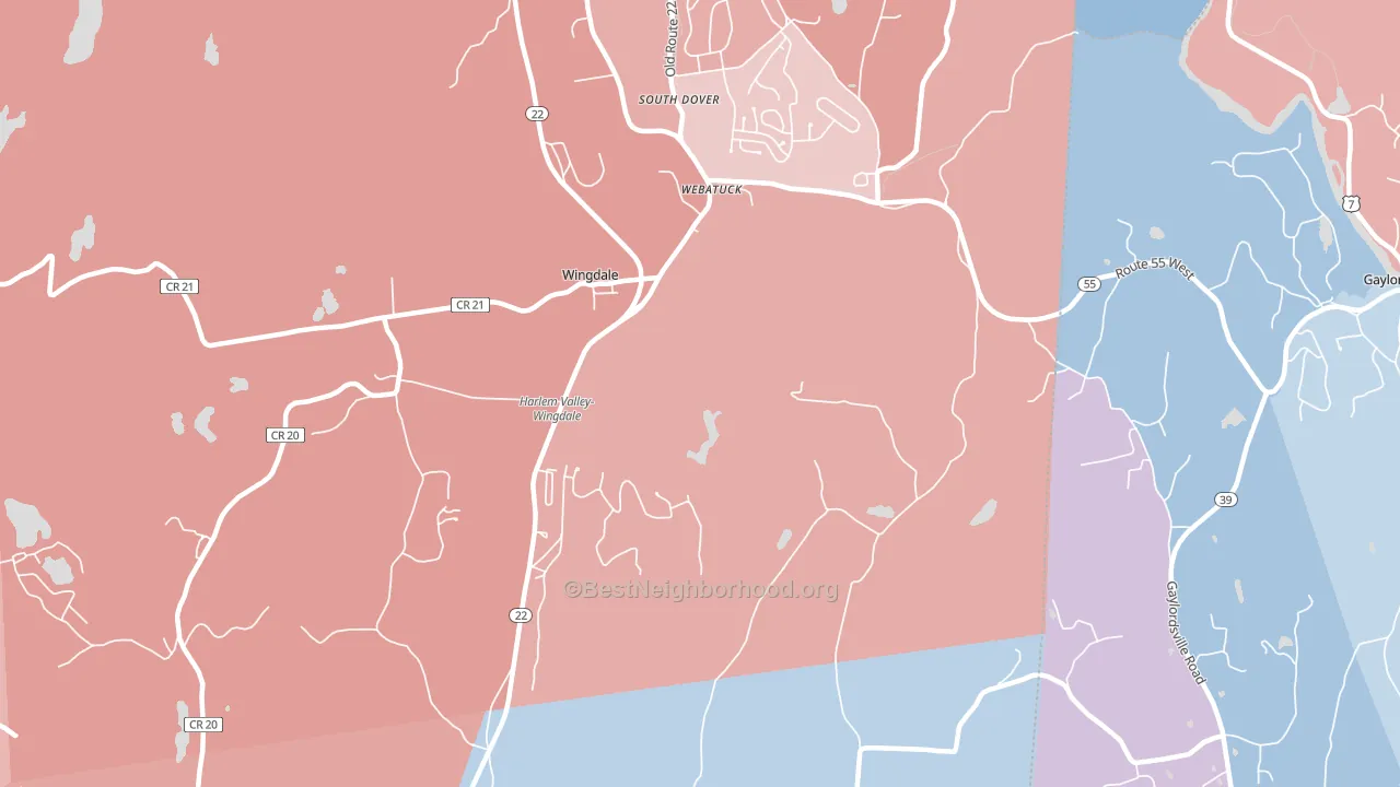 Webatuck, NY block-group political-lean map