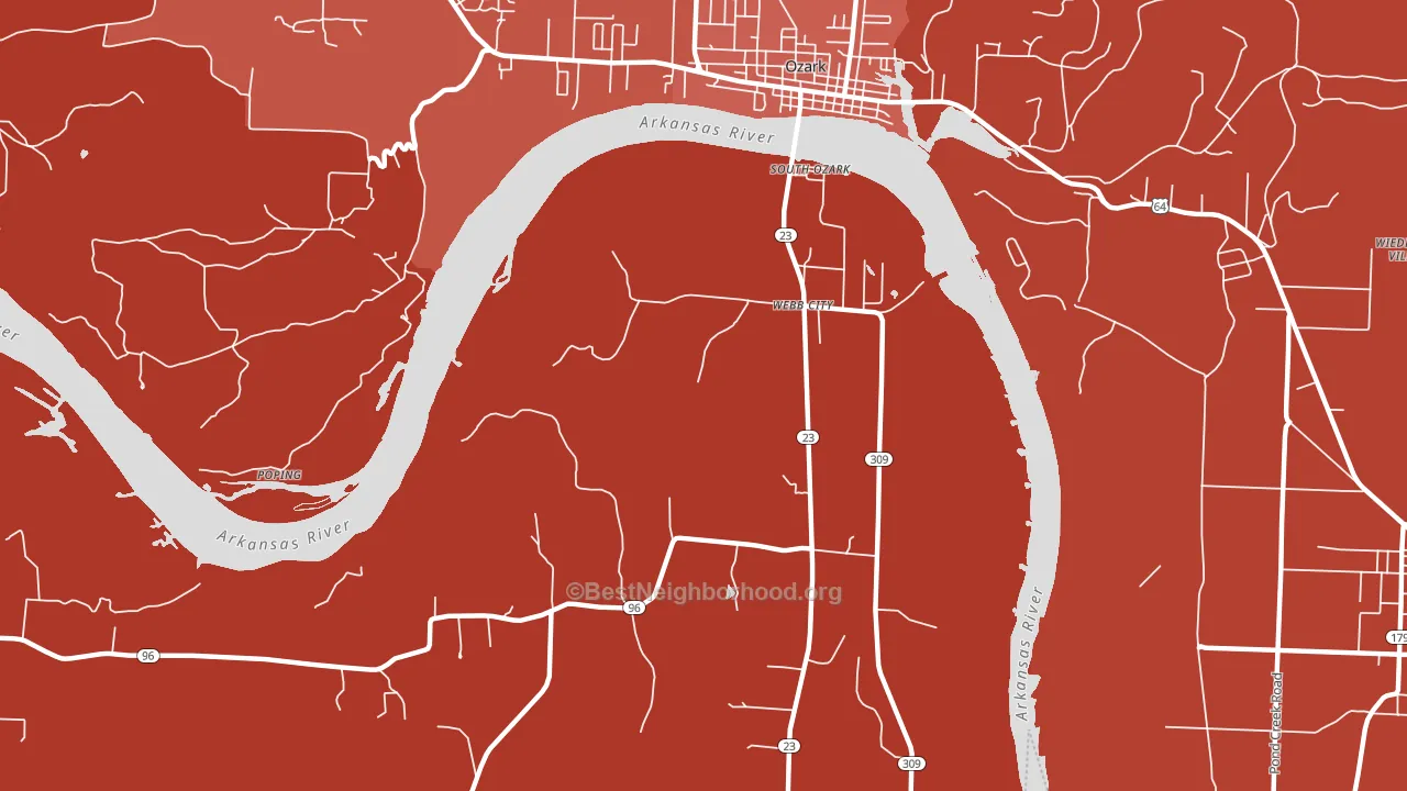 Webb City, AR block-group political-lean map