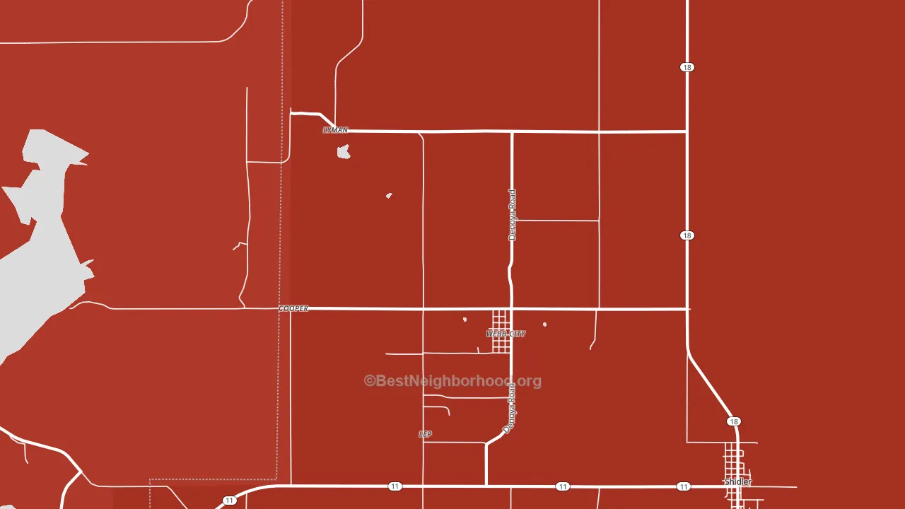 Webb City, OK block-group political-lean map