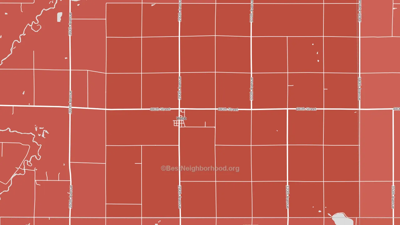 Webb, IA block-group political-lean map