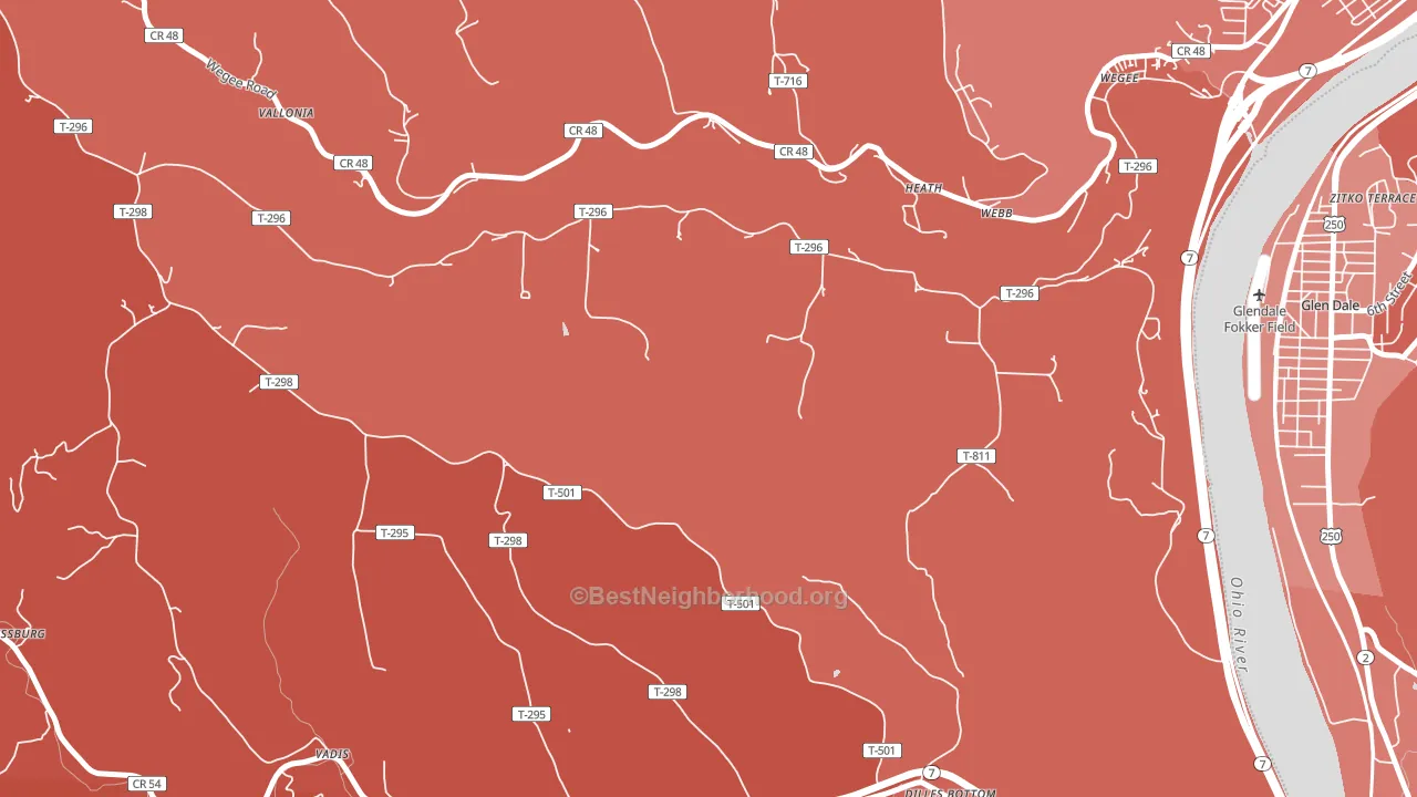 Webb, OH block-group political-lean map