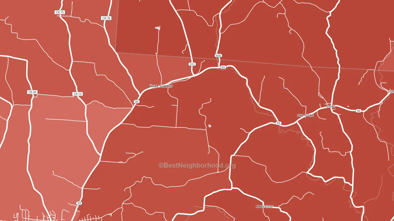 Webb Summit, OH block-group political-lean map