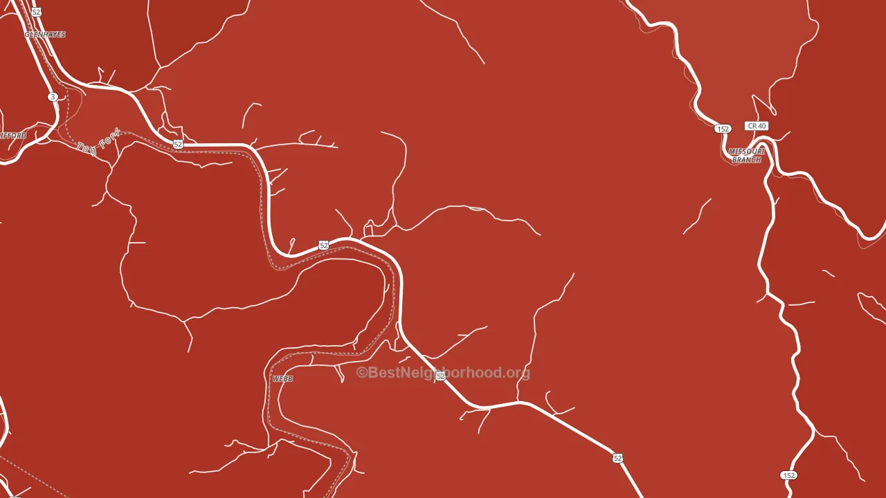 Webb, WV block-group political-lean map