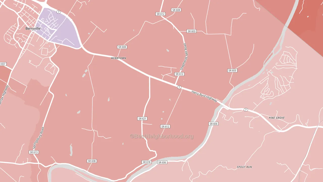 Webbtown, VA block-group political-lean map