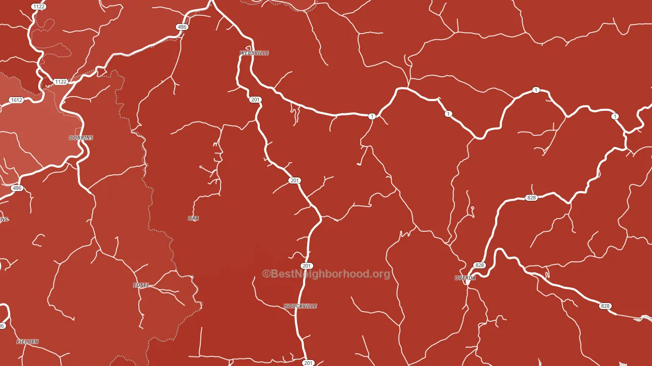 Webbville, KY block-group political-lean map