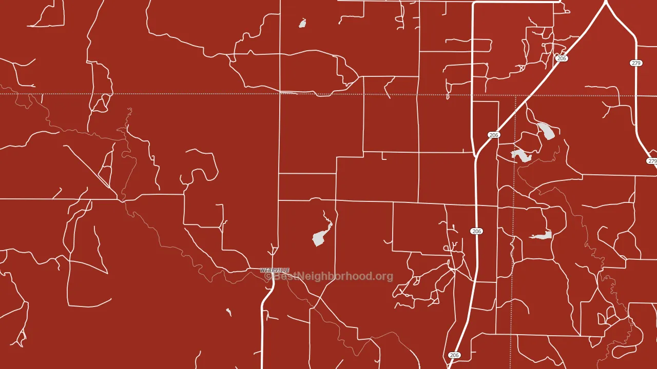 Webbville, TX block-group political-lean map