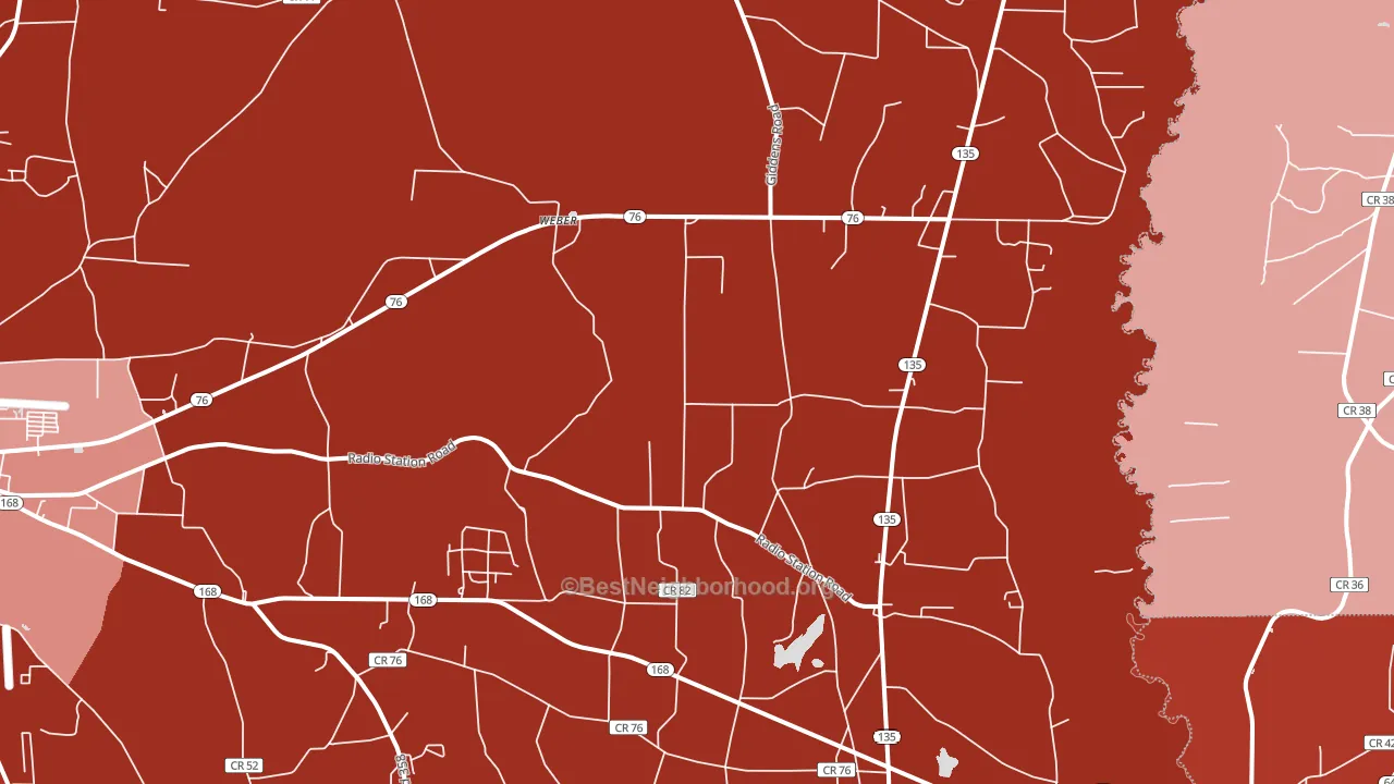 Weber, GA block-group political-lean map