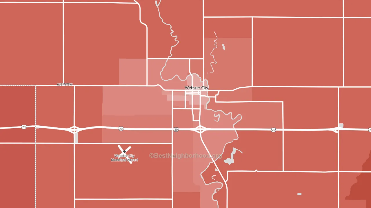 Webster City, IA block-group political-lean map