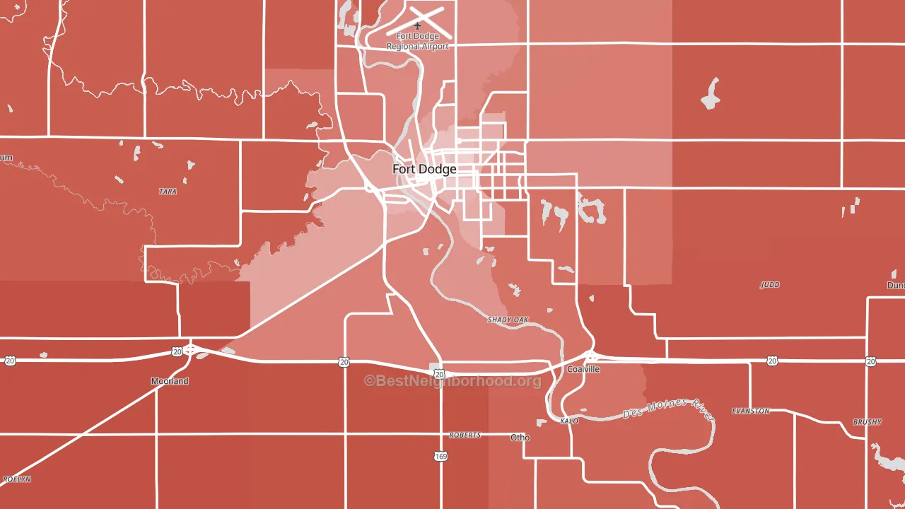 Webster County, IA block-group political-lean map
