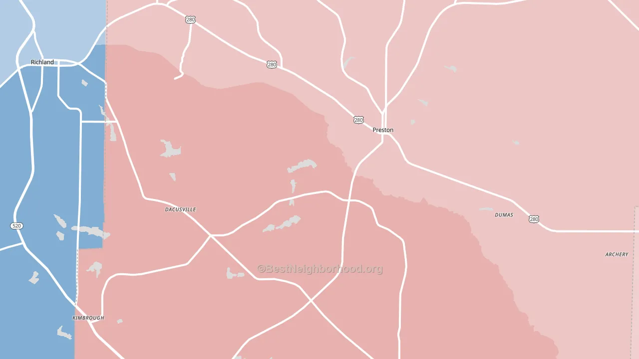 Webster, GA block-group political-lean map
