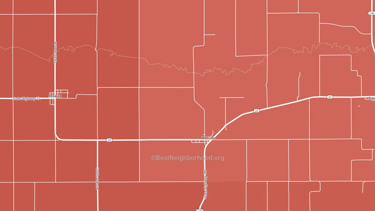 Webster, IA block-group political-lean map