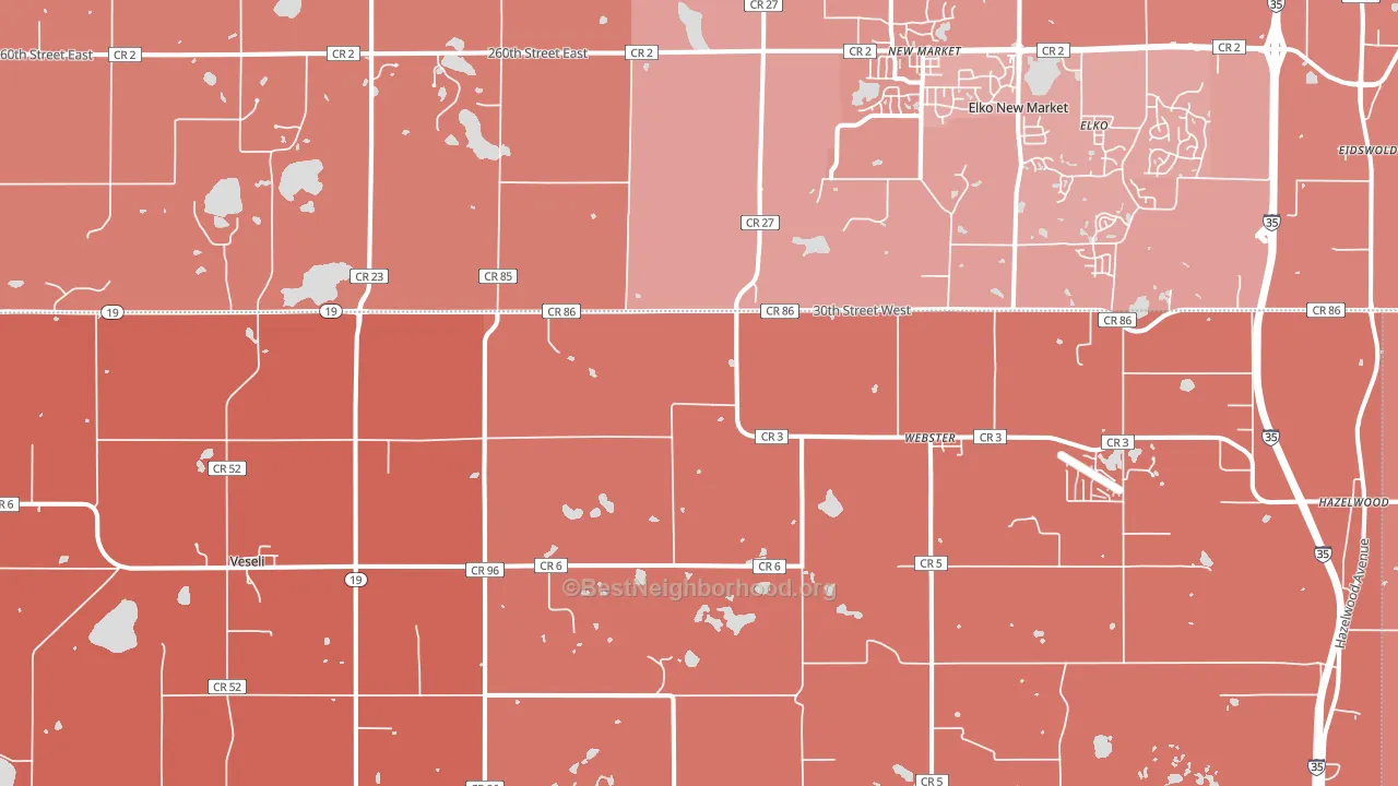 Webster, MN block-group political-lean map