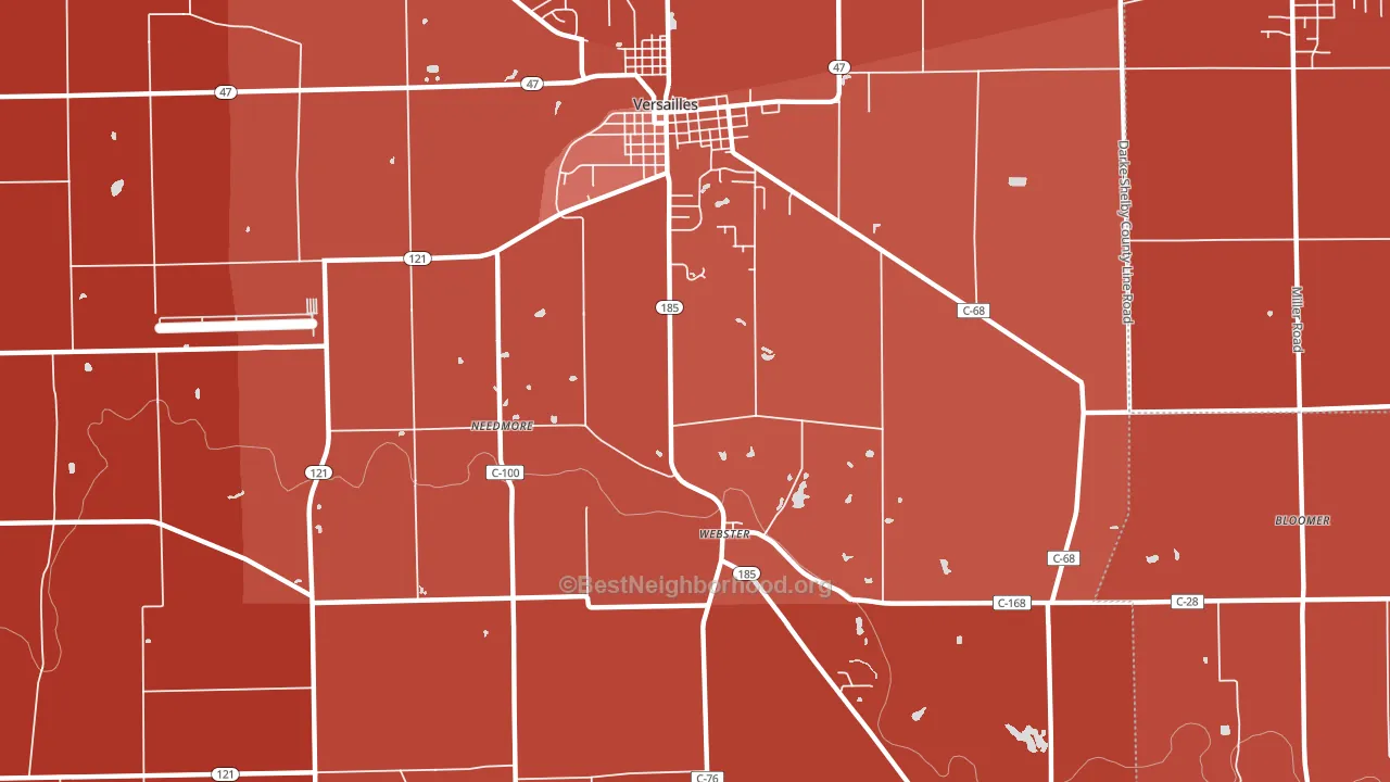 Webster, OH block-group political-lean map