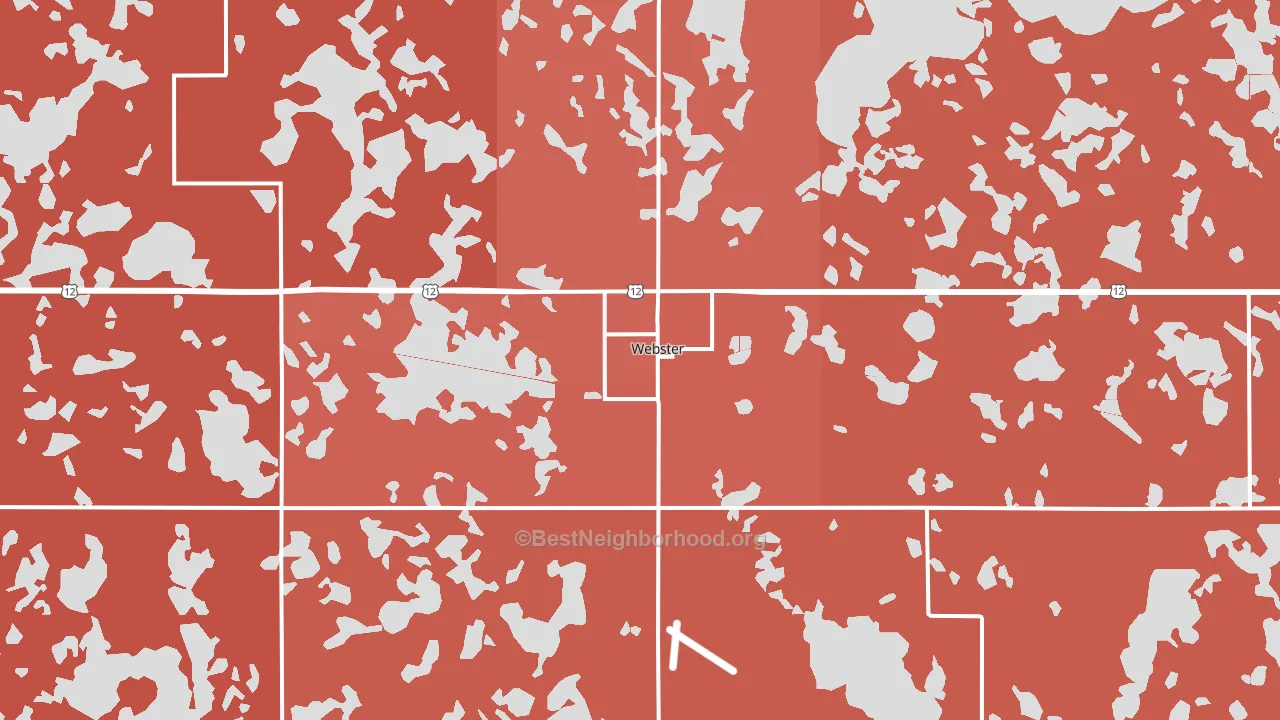 Webster, SD block-group political-lean map