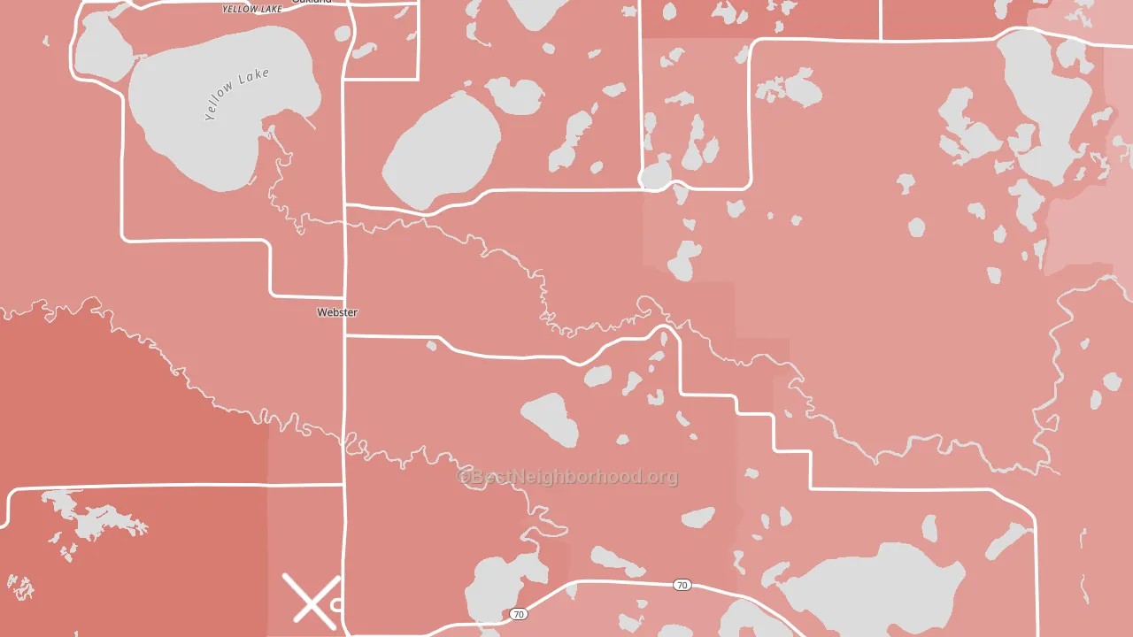 Webster, WI block-group political-lean map