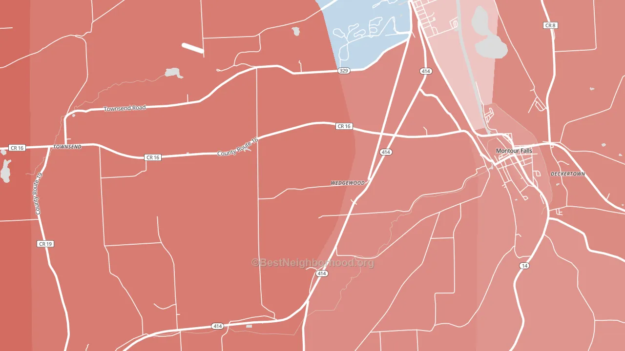 Wedgewood, NY block-group political-lean map