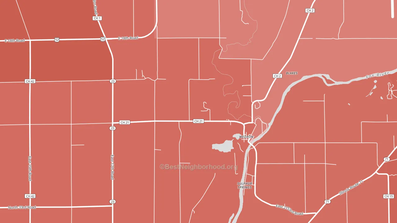 Wedron, IL block-group political-lean map