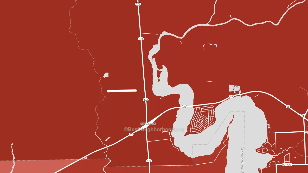 Weedhaven, TX block-group political-lean map