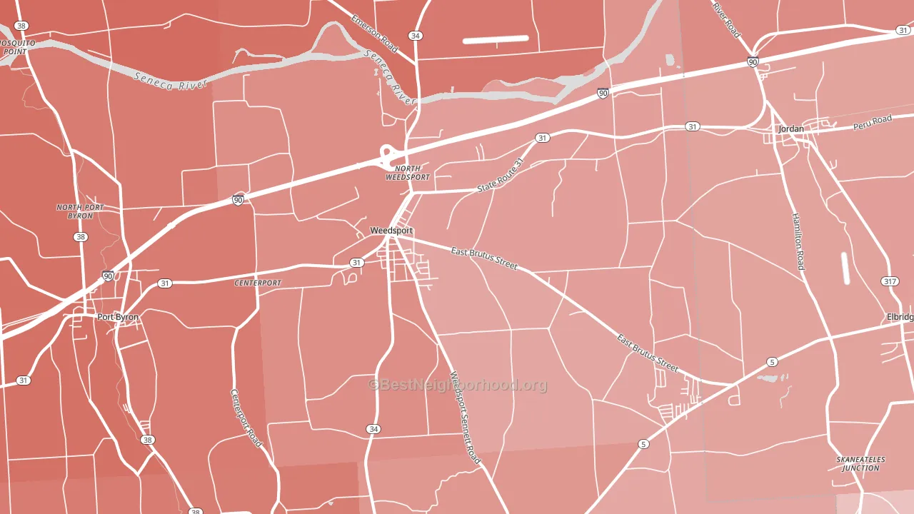Weedsport, NY block-group political-lean map