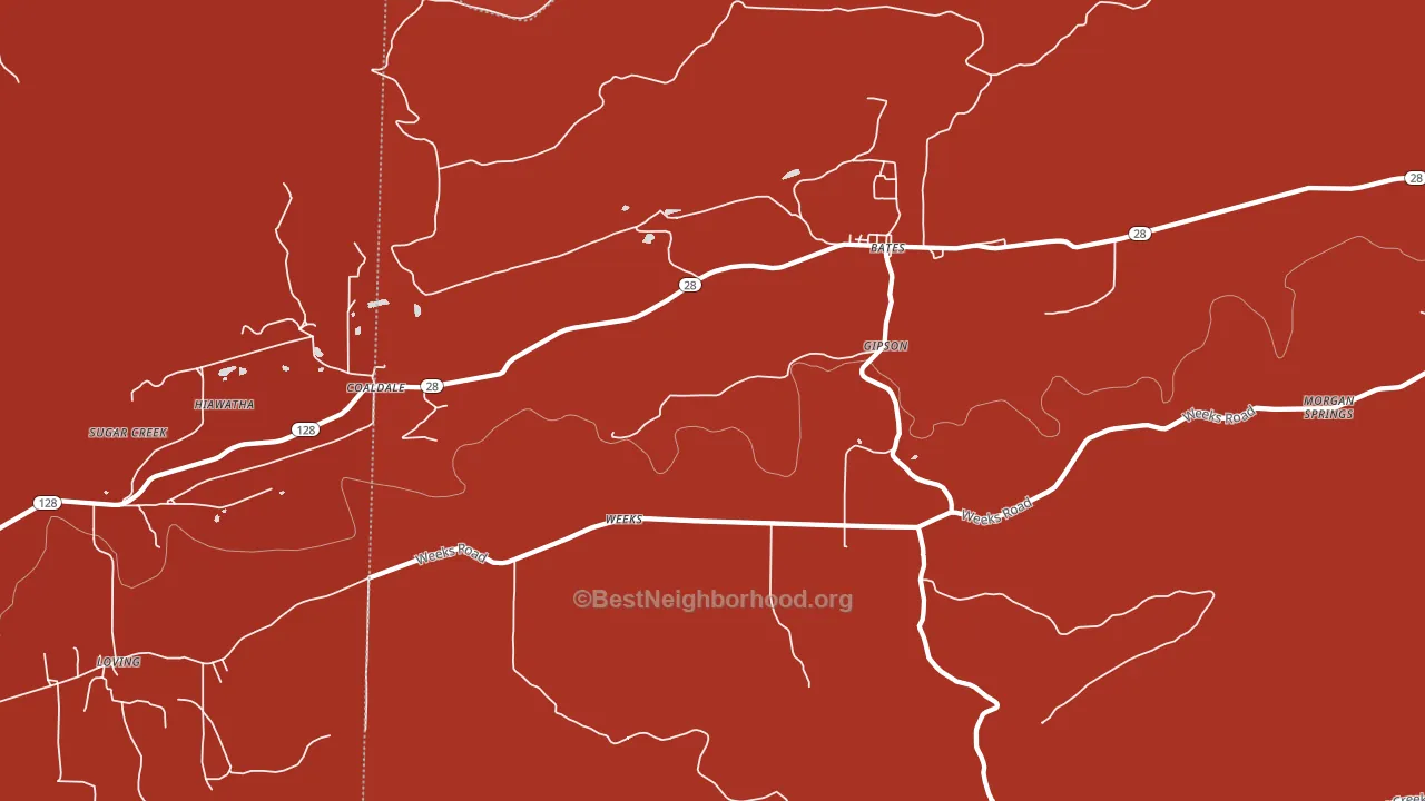 Weeks, AR block-group political-lean map
