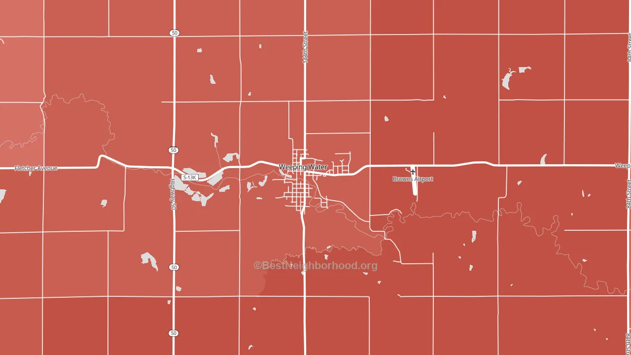 Weeping Water, NE block-group political-lean map