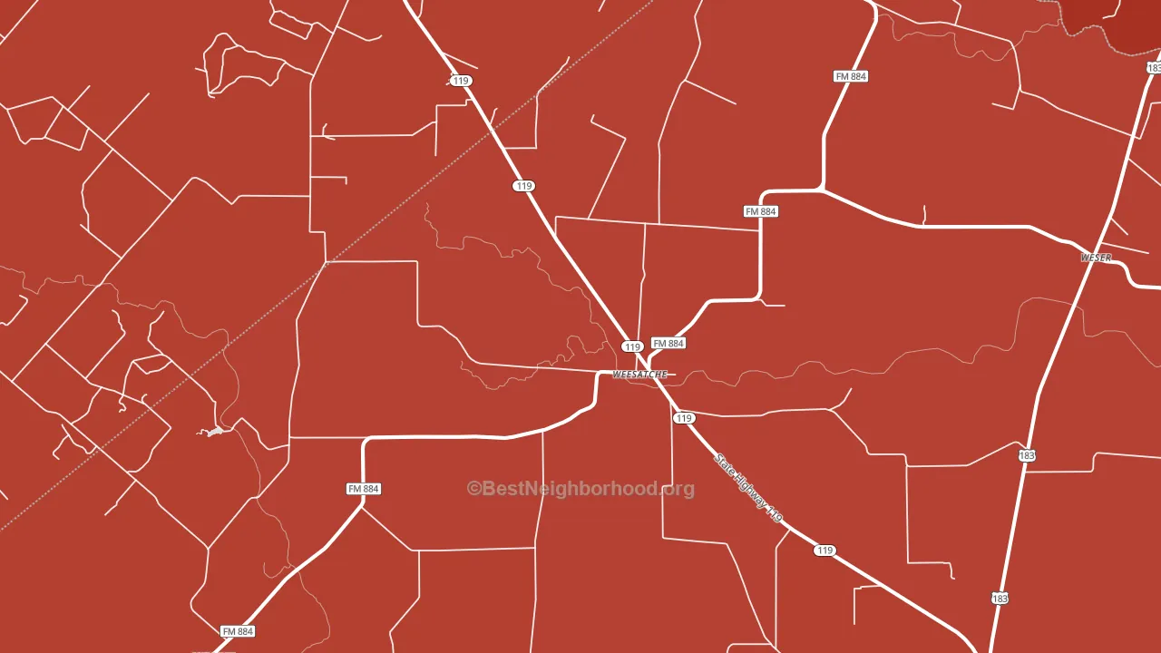 Weesatche, TX block-group political-lean map