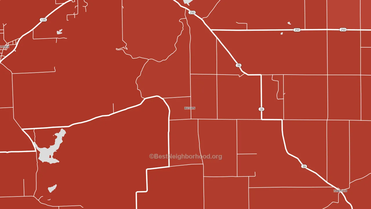 Wegan, IN block-group political-lean map