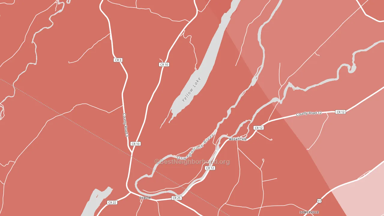 Wegatchie, NY block-group political-lean map