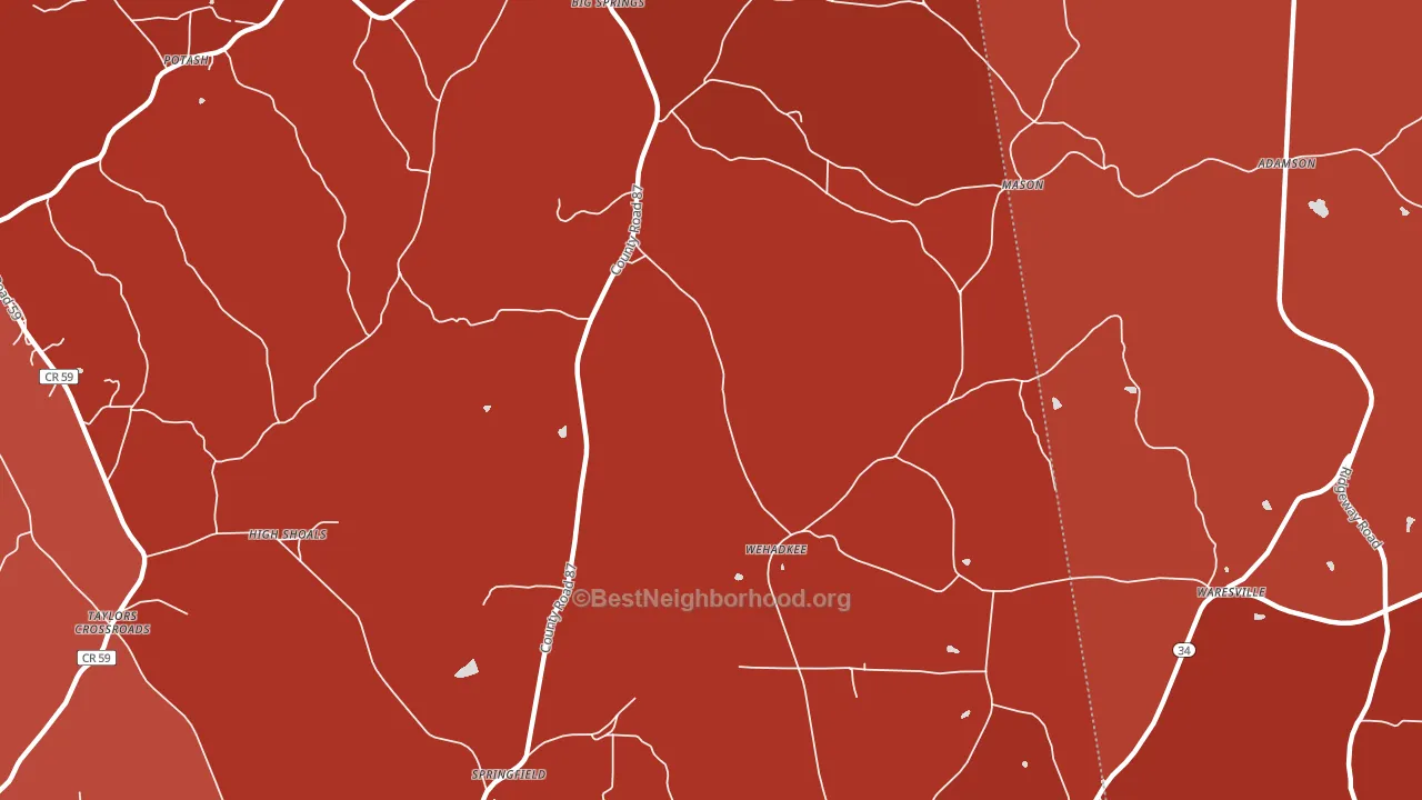 Wehadkee, AL block-group political-lean map