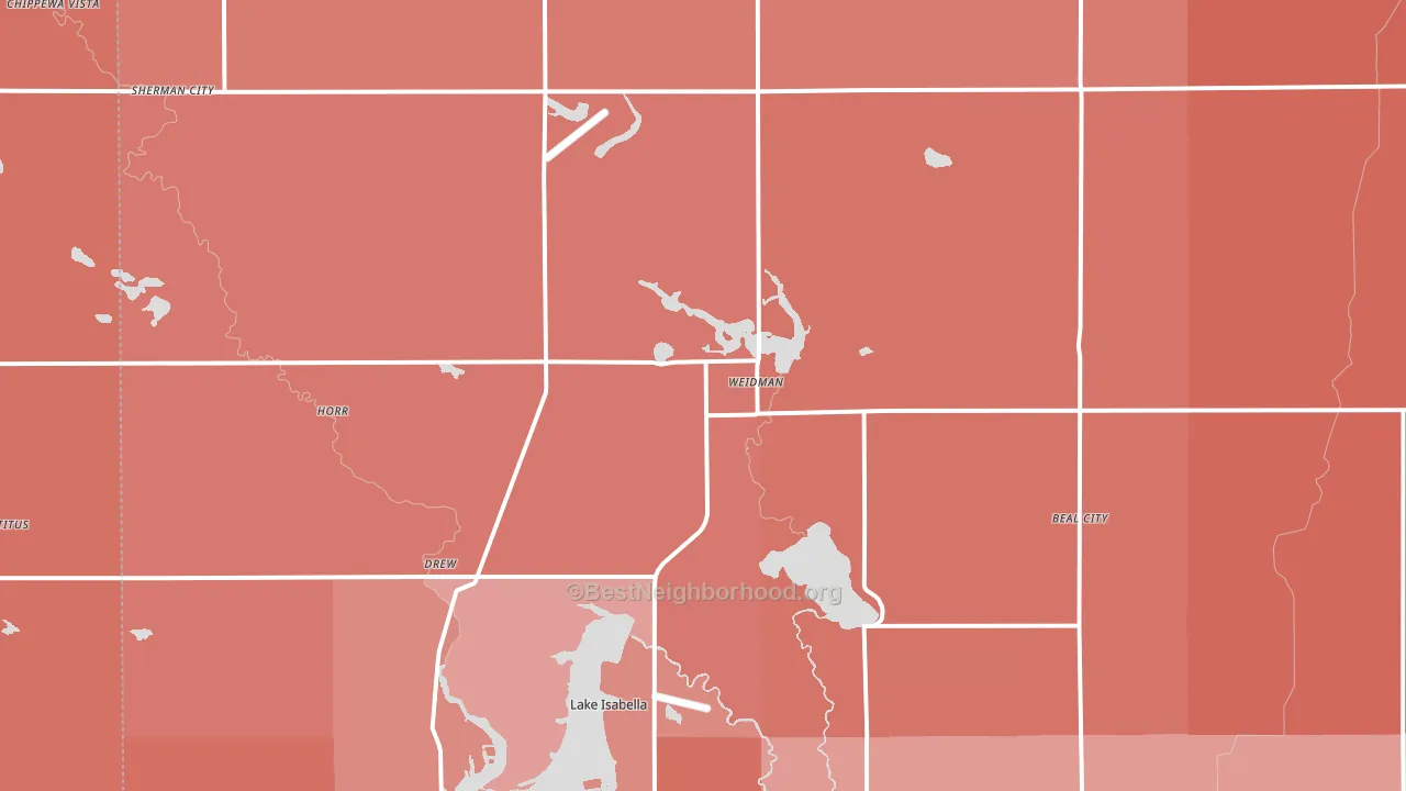 Weidman, MI block-group political-lean map
