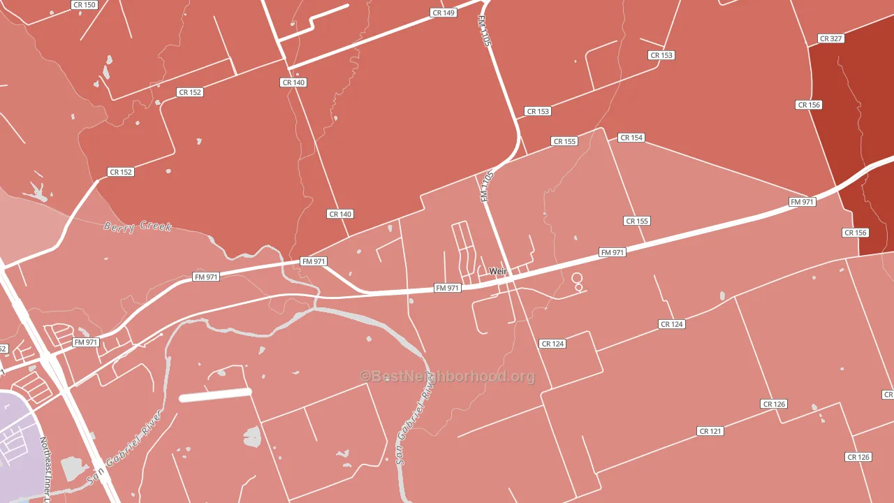 Weir, TX block-group political-lean map