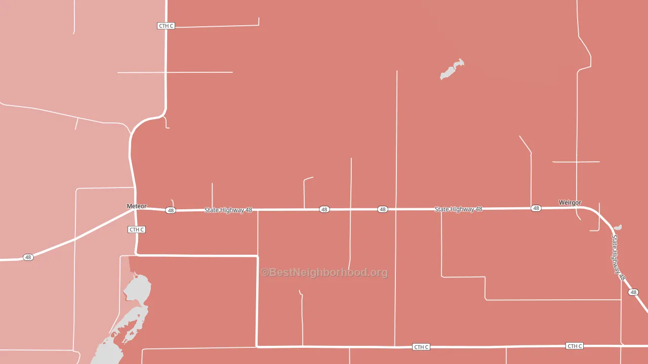 Weirgor, WI block-group political-lean map