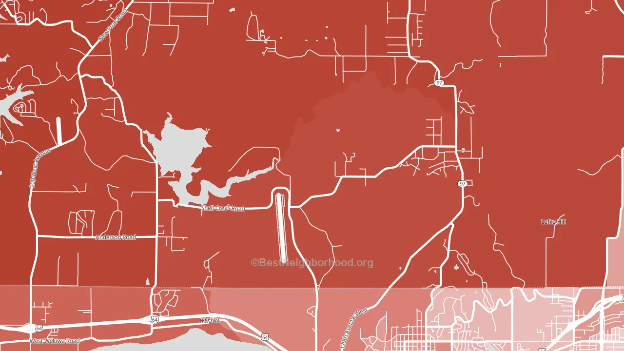 Wekiwa, OK block-group political-lean map