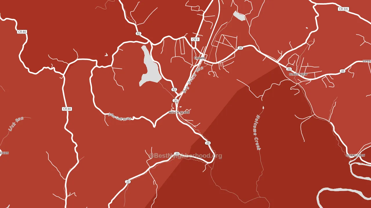 Welch Glade, WV block-group political-lean map