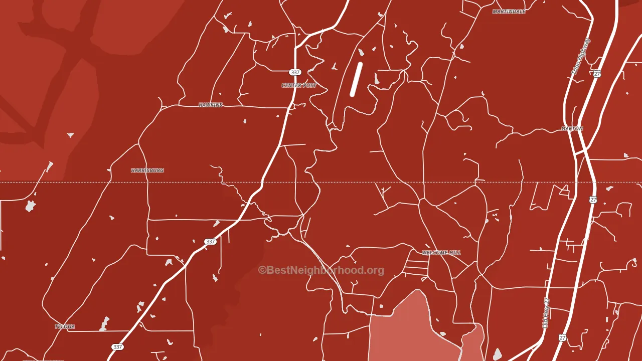 Welcome Hill, GA block-group political-lean map