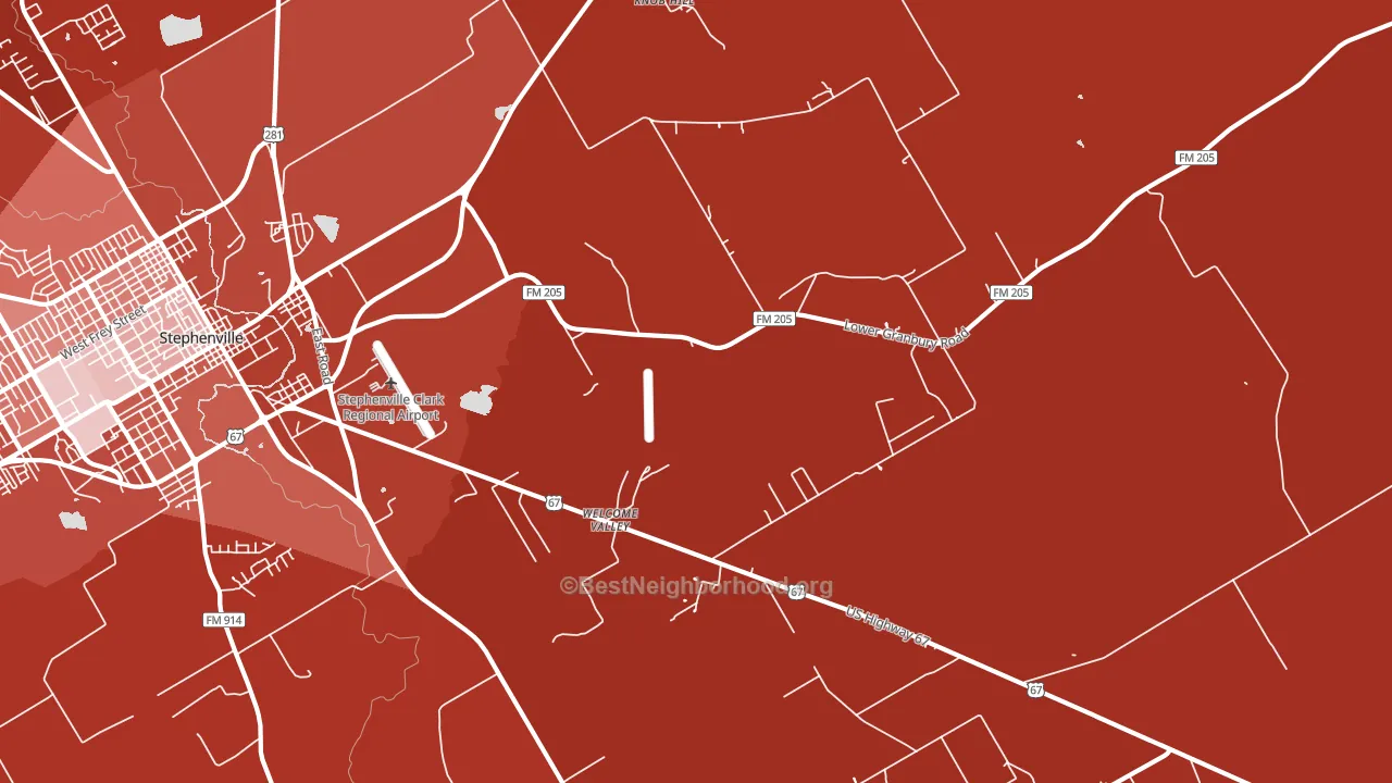 Welcome Valley, TX block-group political-lean map