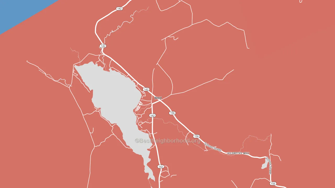 Weld, ME block-group political-lean map