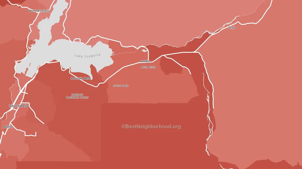 Weldon, CA block-group political-lean map