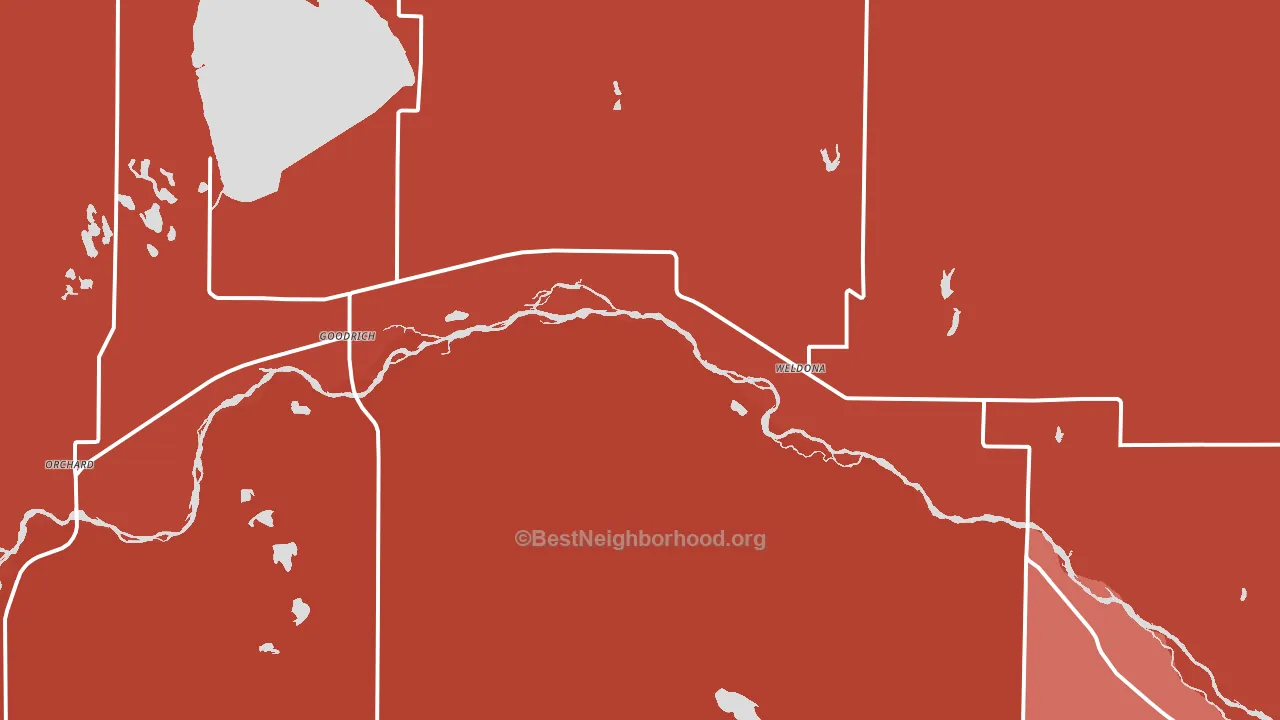 Weldona, CO block-group political-lean map
