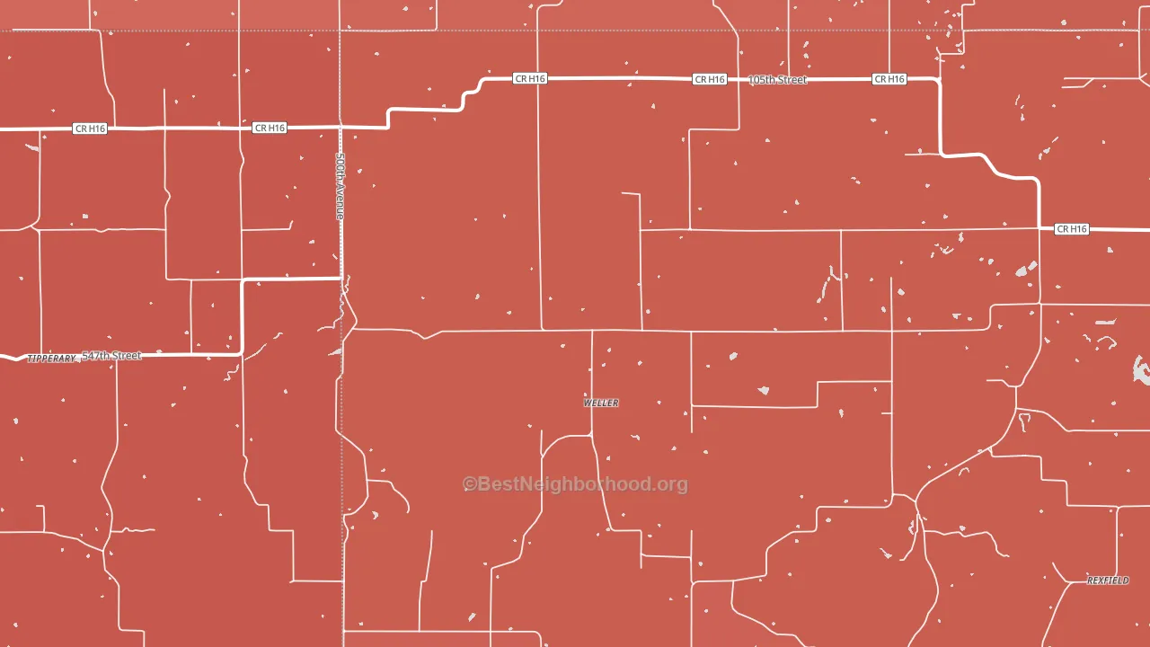 Weller, IA block-group political-lean map