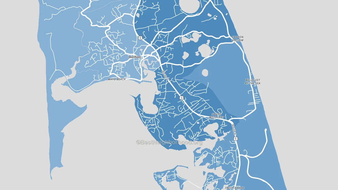 Wellfleet, MA block-group political-lean map